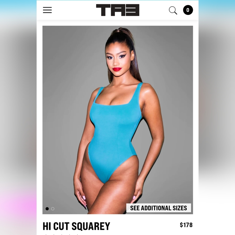 TA3 High Cut Squarey Swimsuit Sz M